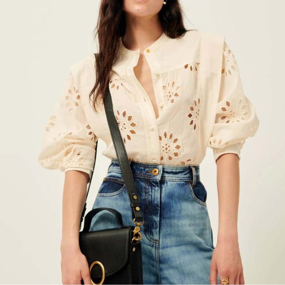 Soleia Cream Embroidered Blouse